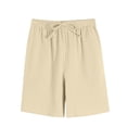 thumbnail image 4 of Admvng Mens Shorts Solid Color Holiday Breathable Elastic Waist Shorts with Pockets S-3XL, 4 of 7