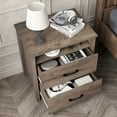 thumbnail image 5 of Set of 2 Rustic Farmhouse Nightstands,Light Brown Wood End Tables with Open Shelf and 2 Drawers, Bedroom Side Tables, 5 of 5