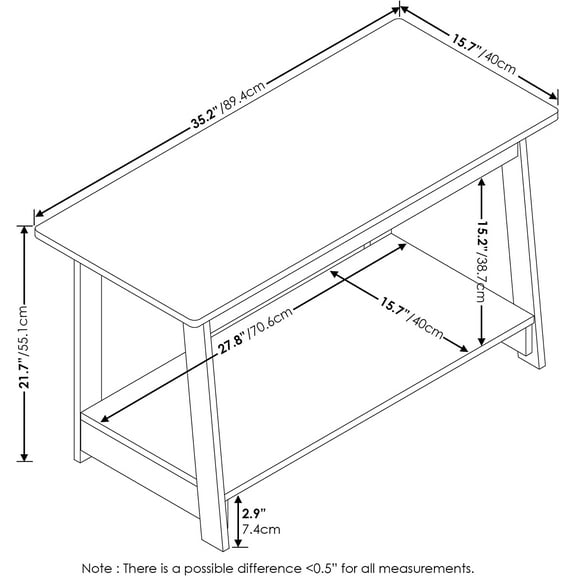 Beginning TV Stand, French Oak Grey, 15.59 x 35.04 x 21.65 inches