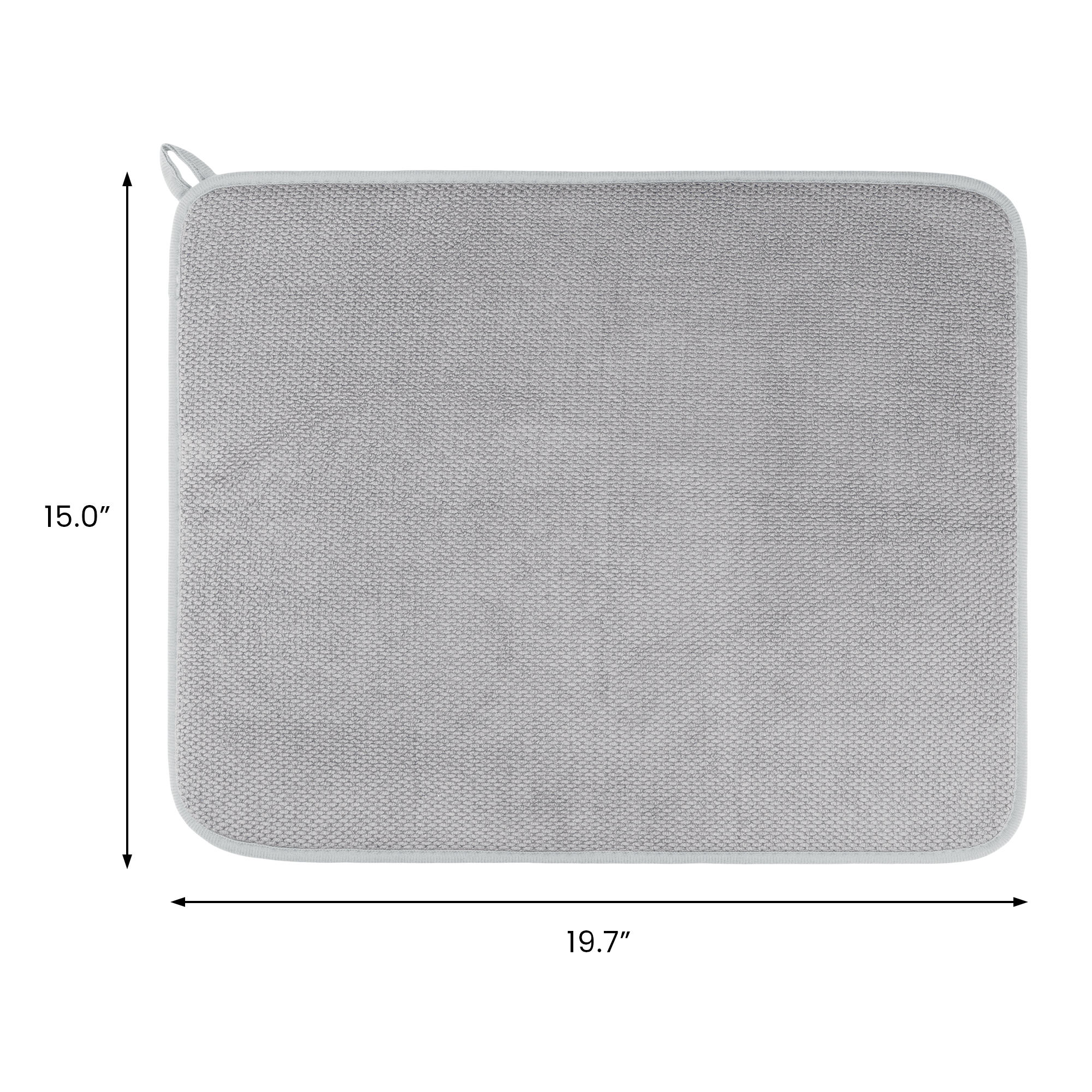 Unique Bargains Absorbent Microfiber Drying Mat for Kitchen Counter Gray 19.7*15.0 inch
