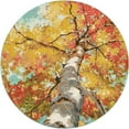 thumbnail image 2 of Unique Loom Outdoor Botanical Collection Area Rug - Autumn (6' 1" Round Multi/Red), 2 of 9
