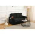 thumbnail image 3 of Miekor Furniture 55" 3 Fold Sofa,Convertible Futon Couch sleeper sofabed,Velvet linen fabric ,Perfect for Small Spaces, Living Room, or Office,Black MK4314, 3 of 12