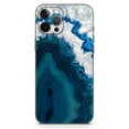thumbnail image 2 of DesignSkinz Bright Blue Agate Slice Full-Body Skin Decal Wrap Cover for iPhone 12 Pro, 2 of 9