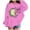 Pink, variant on SRZYMJ Girls Long Sleeve Hooded Pullover Soft Graphic Print Casual Sweatshirt Comfortable Everyday Wear Playful Outerwear For Children