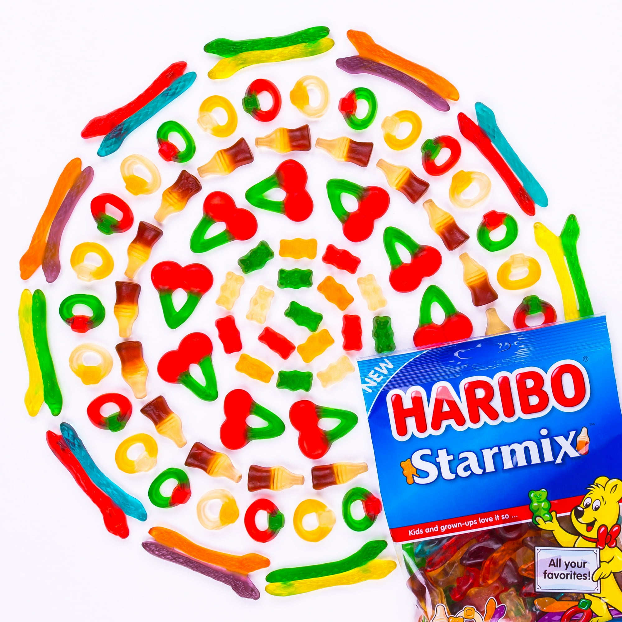 HARIBO Starmix Gummies Assorted Shapes and Fruit Flavors Gummy Candy, 25.6oz, Party Size Bag