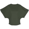 thumbnail image 6 of Felirenzacia Women's Cropped Fitted Cinched Waist Short Sleeves Summer Tee Tops Crew Neck Pullover T Shirt for Women's Army Green,M, 6 of 8