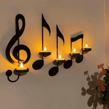 Wall Candle Holder Set of 4,Iron Candle Sconces for Living Room Bedroom Dining Room Decorations,Black
