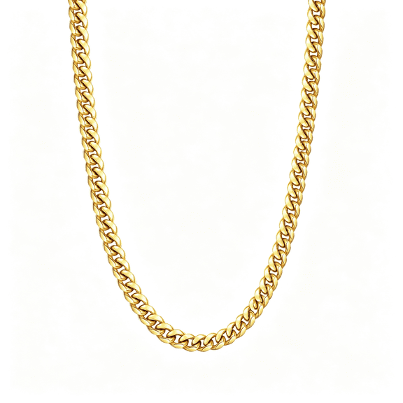 DESIGNICE Silver/Black/Gold Chain for Men, Cuban Link Chain Necklace for Men Women, 4Mm/6Mm Mens Necklace 18K Gold Plated/316L Stainless Steel Mens Chains Necklaces 18/20/22/24/26 Inch