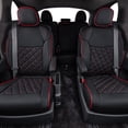 thumbnail image 4 of EKR Custom Fit Palisade Car Seat Covers for 2020-2025 Hyundai Palisade XRT,SEL,Limited,SEL Premium 7-Seat,2nd Row 50/50 Split ,Full Set Seat cover Leatherette(Black with Red Piping), 4 of 7