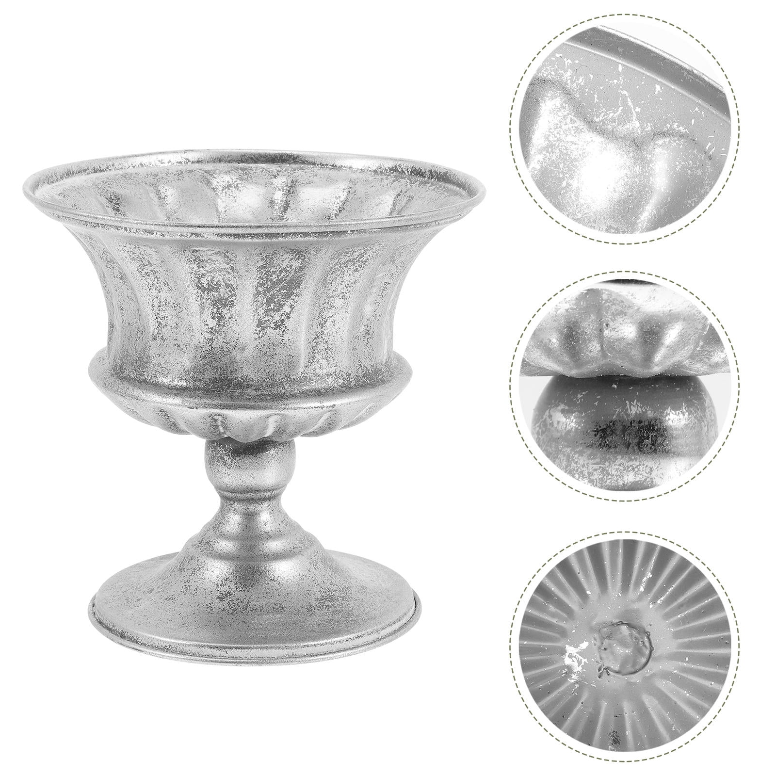 unbranded  Vintage Flowerpot Gardening Urn Planter Vases Decor House Plants Silver