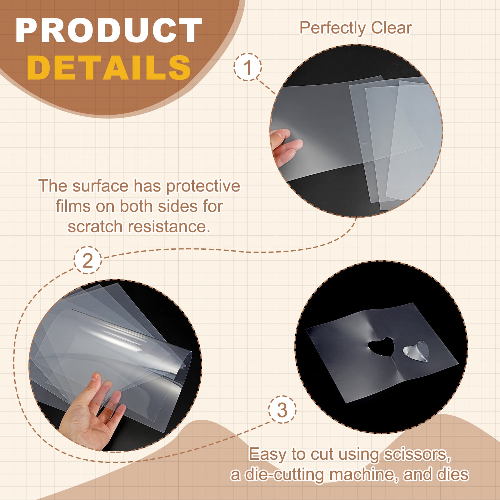 Uxcell 20Pcs Clear Acetate Sheets, 11.7x8.3inch 0.2mm Thick Heat Resistant Transparent Plastic Sheet A4 Blank Acetate Paper for DIY Arts Crafts Cards Making Photo Frame Accessories