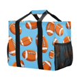 thumbnail image 2 of Large-capacity handheld storage bag Thickened picnic travel bag oversized clothing luggage organizing bag Cartoon Rugby Balls Pattern, 2 of 8