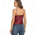 thumbnail image 5 of VIDUSSA Women's Tank Tops Fashion Glitter Party Strappy Sleeveless Tank Shirt Sparkle Shimmer Cami Burgundy S, 5 of 6
