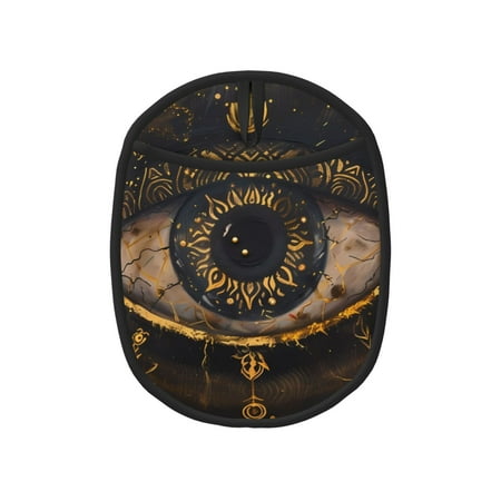 

Pofeuu Mystical Golden Eye Print Silicone Pot Mat Mitten With Hanging Loop Heat Resistant Oven Mitts Non-Slip Bbq Baking Smoking Potholders