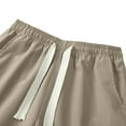 thumbnail image 4 of Coorders George Summer Lightweight Drawstring Cargo Shorts with Pockets, Mens Shorts Clearance, Khaki, XL, 4 of 6