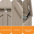 thumbnail image 5 of Uforic 120 Gallon Outdoor Waterproof Resin Deck Box, Weatherproof Storage Bench with 660 lbs Capacity, Light Brown, 5 of 8