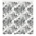 thumbnail image 3 of Ambesonne Floral Shower Curtain, Detailed Engraving Spring, 69"Wx84"L, Charcoal Grey and White, 3 of 3