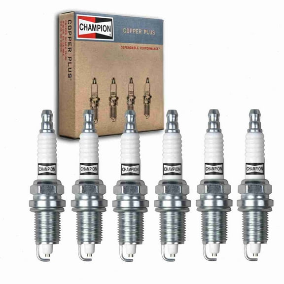 6 pc Champion Copper Plus Spark Plugs compatible with Dodge Dakota 3.9L V6 1997-2003