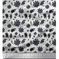 thumbnail image 1 of Soimoi Poly Georgette Fabric Leaves & Cosmos Floral Fabric Prints By Yard 52 Inch Wide, 1 of 3