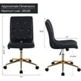 thumbnail image 4 of Duhome Armless Home Office Chair, Faux Leather Black Desk Chair Computer Chair Task Chair with Wheels, Black and Gold, 4 of 7
