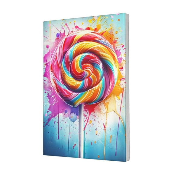 12x18 inch Canvas Paintings For Candy Shop Lollipop Poster,Candy Shop,Cafes,Man Cave,Yard Wall Art Decor Canvas Prints,Enchanting Lollipop Canvas Frameless Painting,For Candy Enthusiast Gifts