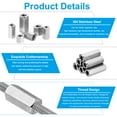 thumbnail image 3 of Uxcell 1/2"-13 UNC 304 Stainless Steel Hex Coupling Nuts, 15Pcs 2" Length Fully Threaded Rod Coupling Nut Studding Connector Fasteners, Silver Tone, 3 of 7