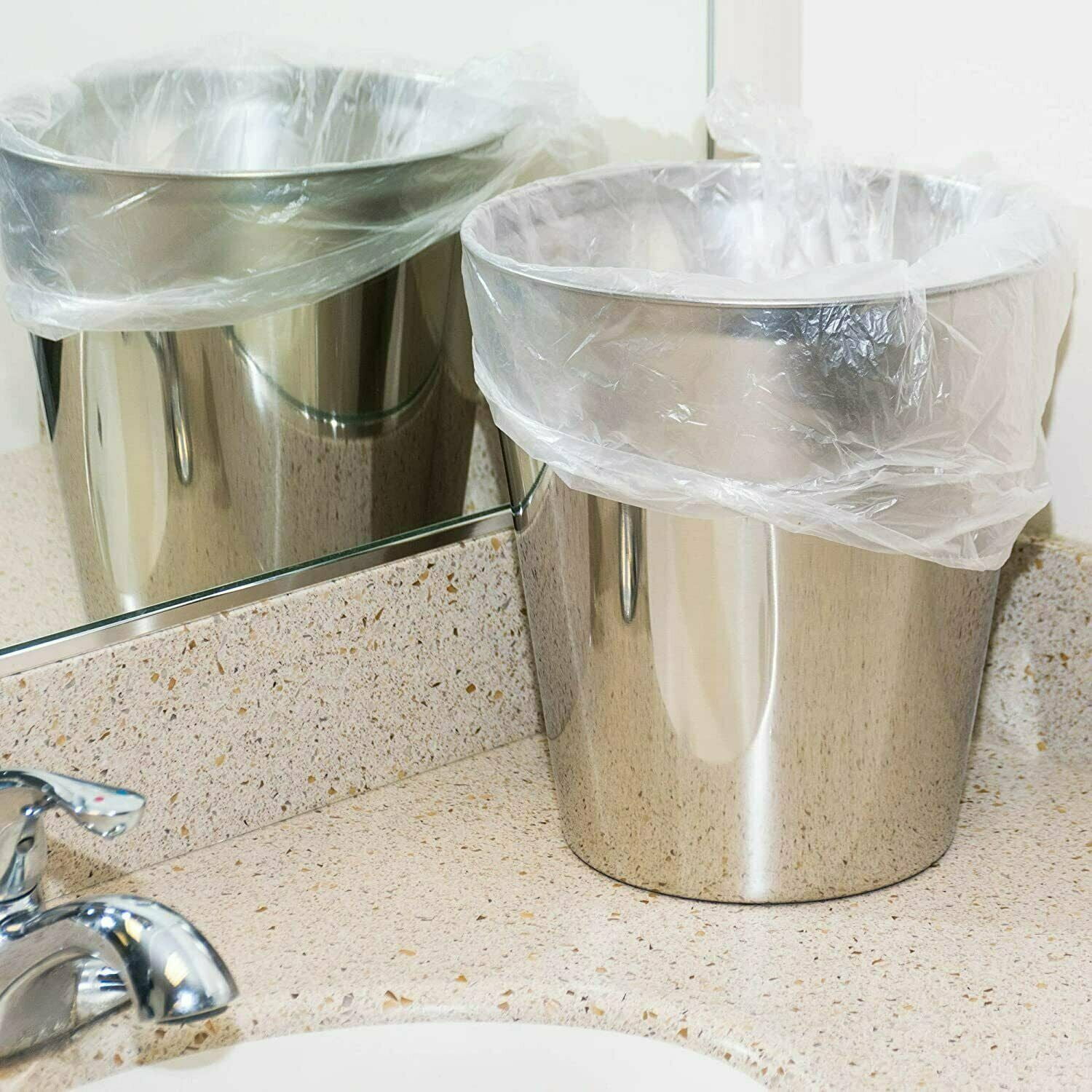 Small Plastic Trash Bags Clear Wastebasket Liners Garbage Bags For Bathroom 