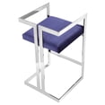 thumbnail image 4 of Benjara Suki 26 Inch Counter Stool Chair, Navy Velvet, Silver Stainless Steel Frame, 4 of 6