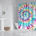 thumbnail image 2 of Colorful Tie Dye Pattern Shower Curtain 72"x84" ,Bathroom Decorative Shower Curtains Set with 12 Hooks,Modern Waterproof Washable Shower Curtain, 2 of 6