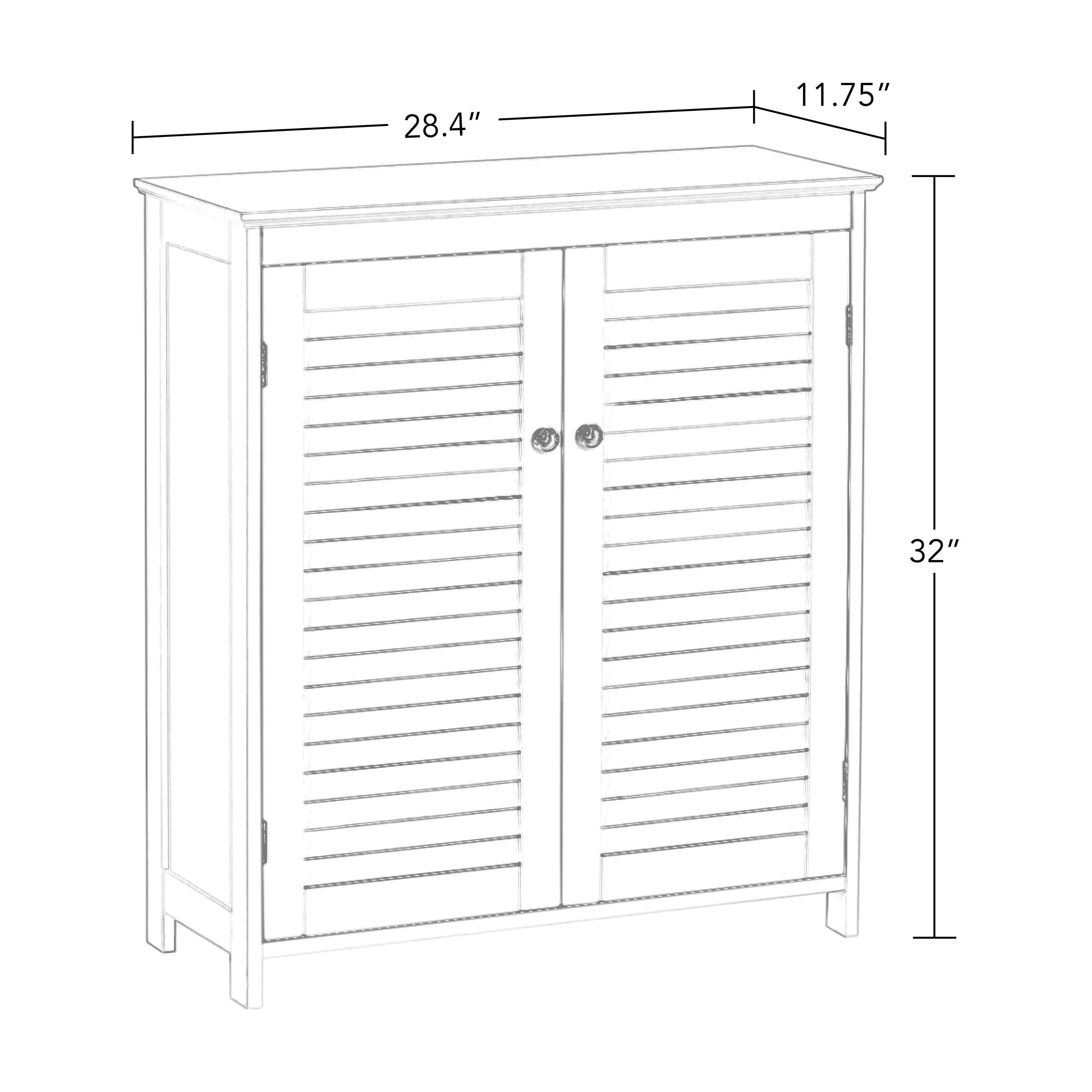 RiverRidge Ellsworth 2-Door Bathroom Linen Storage Cabinet and Laundry Shelf - White