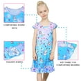 thumbnail image 5 of Pashop 2pcs Girls Nightgowns, Unicorn Short Sleeve Sleepwear Nightie Nightgown Princess Pajama Dresses for 4-5 Girls, 5 of 6