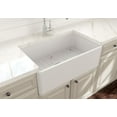 thumbnail image 4 of BOCCHI Classico Farmhouse Apron Front Fireclay 30 in. Single Bowl Kitchen Sink with Protective Bottom Grid and Strainer in Matte White, 4 of 6