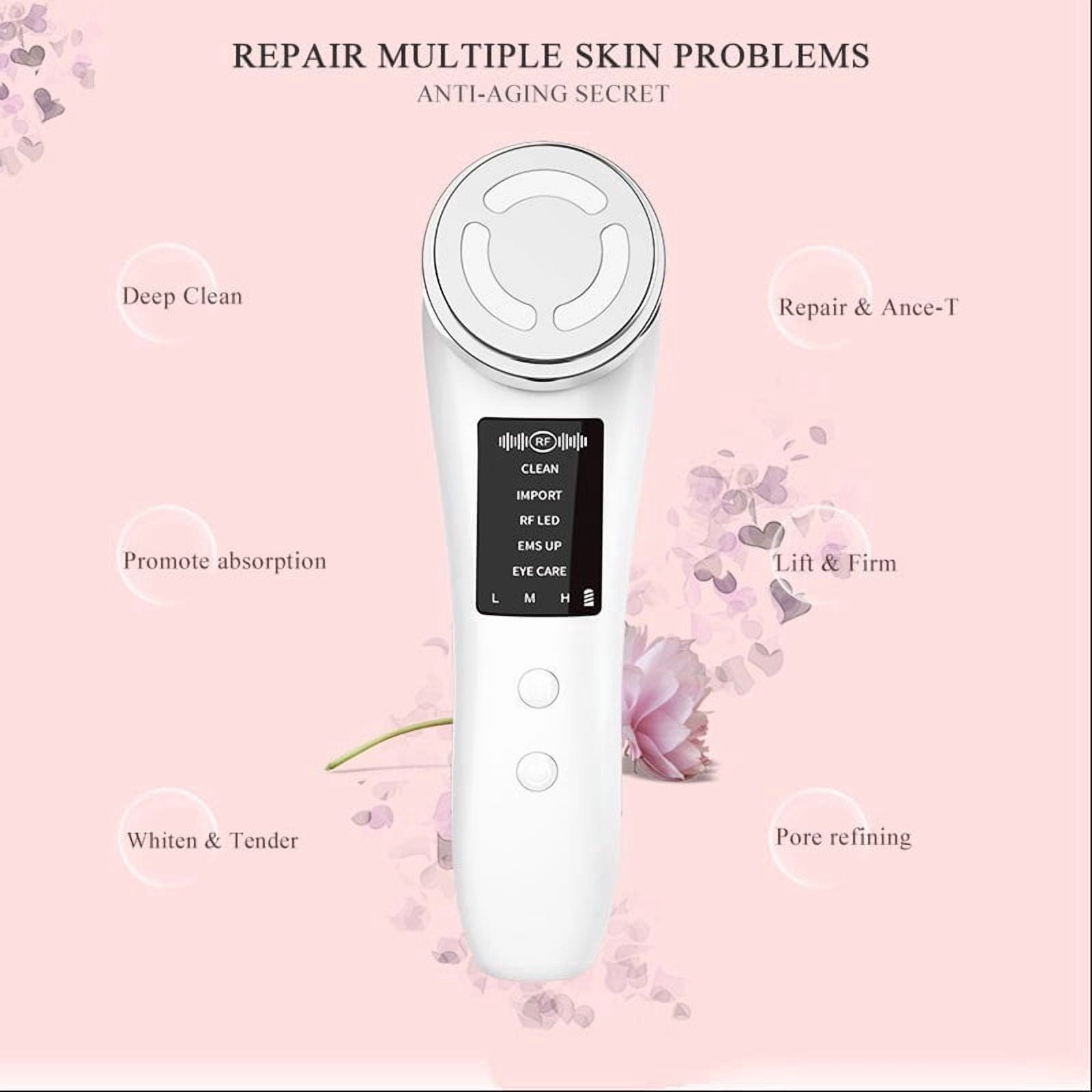 Advanced Facial Massager with Red and Blue Light Therapy for Skin Rejuvenation and Cleansing