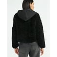thumbnail image 5 of Scoop Women's Mixed Media Teddy Jacket with Hood, Midweight, Sizes XS-XXL, 5 of 7