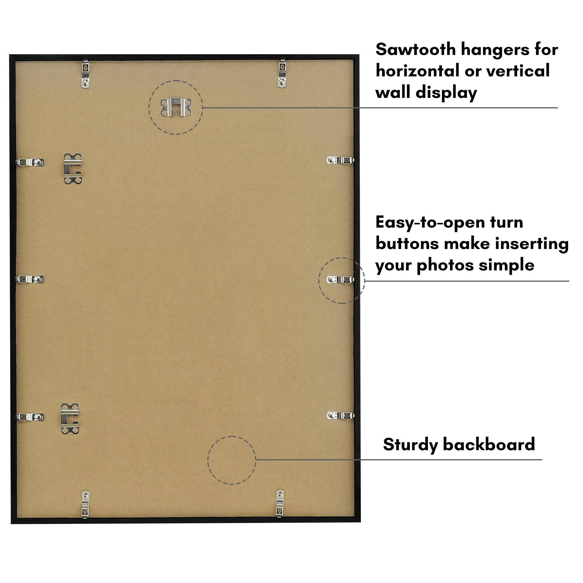 Americanflat 18x24 Poster Frame with Polished Plexiglass Streamline Collection Thin Border Wall - Black