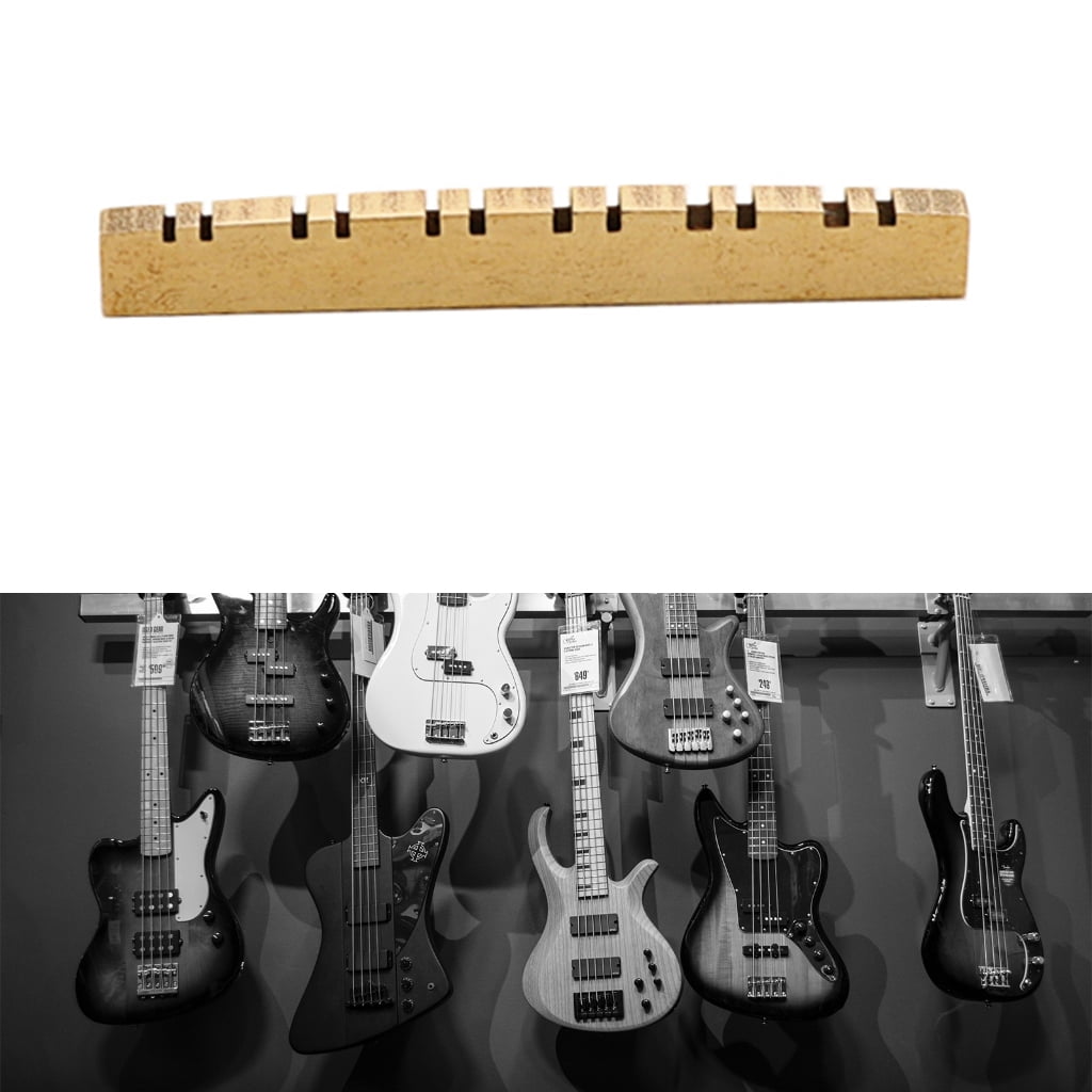 Zeiwohndc Electric Guitar Pre-Slotted Brass Nut Replacement Music Instrument Parts