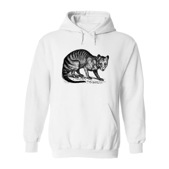 Tasmanian Wolf Pencil Drawing Hoodie Men -Image by Shutterstock, Male Small