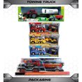 thumbnail image 5 of Mozlly Friction Powered Truck Toy Set – Includes 1 Monster Pick Up with Speed Boat, 3 Emergency Tow Trucks with Racing Trucks and 3 Farm Vehicles with Water Tank, Log Hauler, Tractor – Styles Vary, 5 of 7