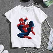 Mignon dessin animé Spiderman famille correspondant vêtements papa maman garçons filles correspondant tenues enfants adulte été vêtements noir T-shirt