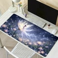 thumbnail image 3 of UPCEED Purple Moon flower Fairy Mouse Pad Lotus Flowers Mouse Pad 23.6"x11.8" HD Printed Non-Slip Stitched Edges Desktop Mat, 3 of 7