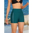 thumbnail image 5 of Charmo Women's Sporty Swim Shorts Stretchy Board Shorts Boyleg Swim Bottoms with Pockets, 5 of 8