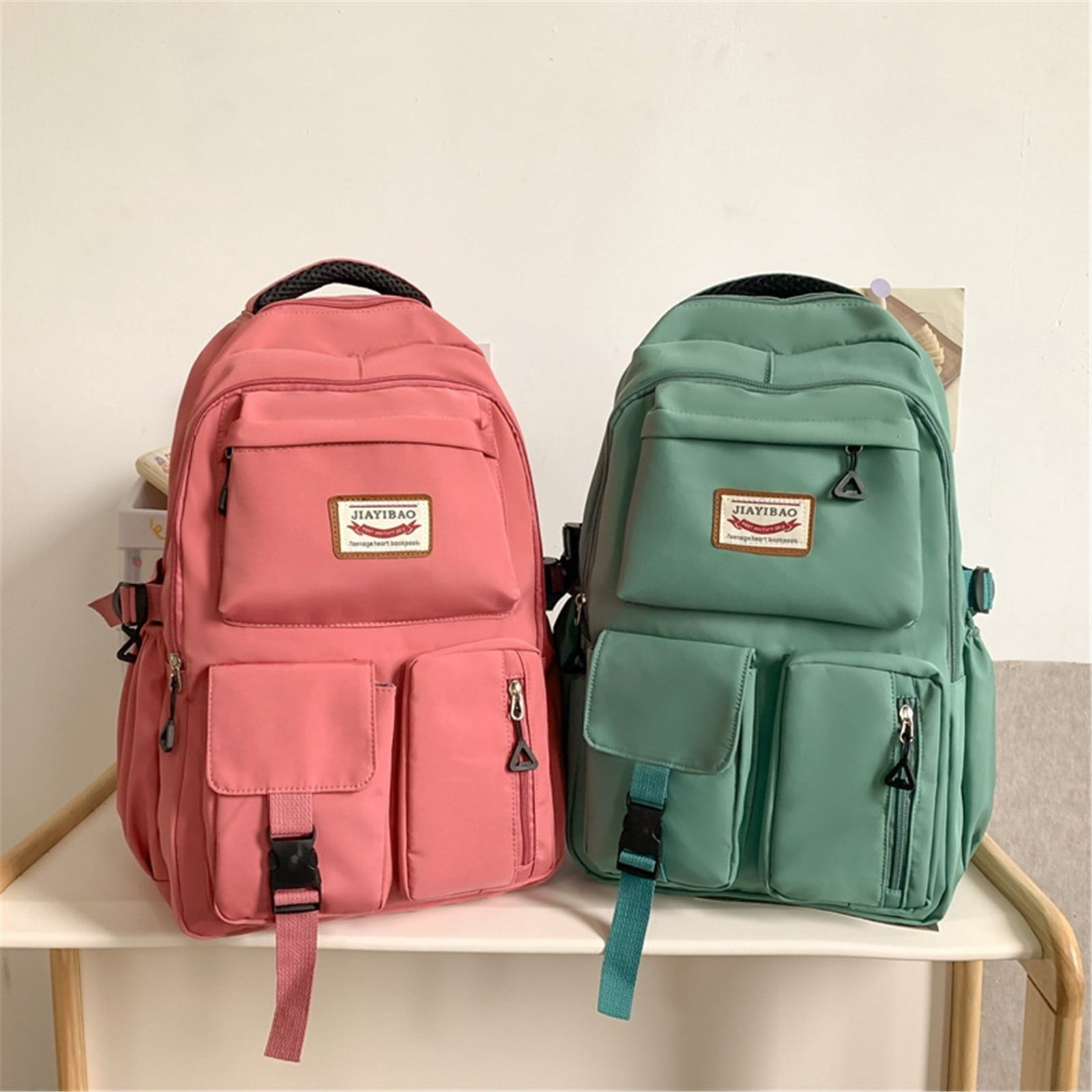 Goowood Pink Laptop Backpack Women Cute Daypack Travel Work Mochilas Para Mujer Water Resistant Bookbag