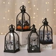 thumbnail image 4 of Halloween Lanterns 6 Inch Vintage Candle Decorative Hanging Graveyard Witch Black Mini Decorations Battery Operated for Home Indoor Outdoor(D), 4 of 9