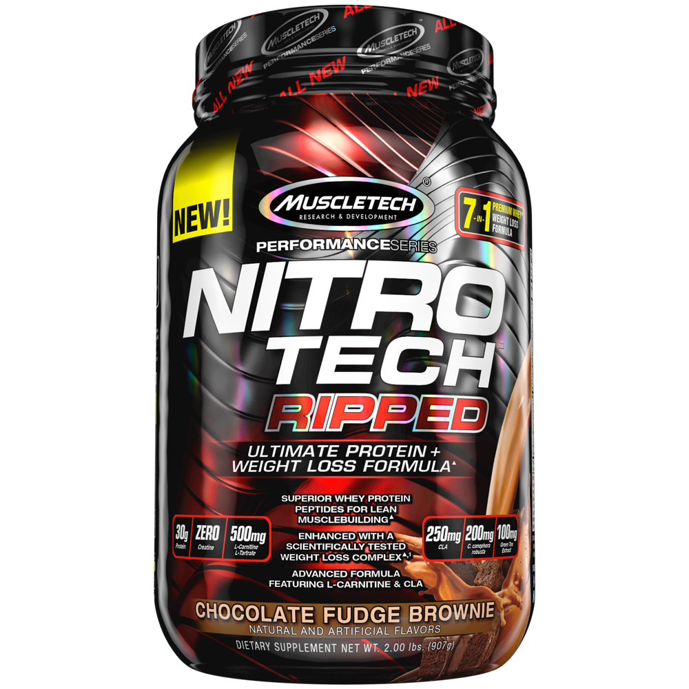 Nitro Tech Ripped Ultra Clean Whey Protein Isolate Powder + Weight Loss