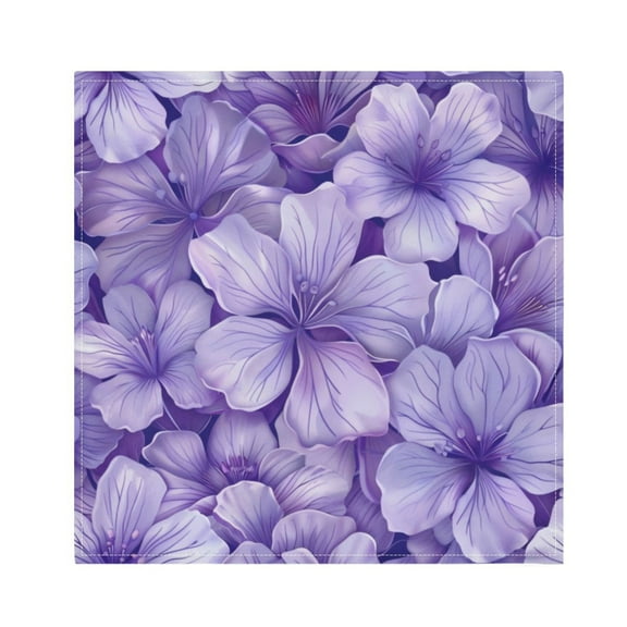 Napkin Satin Napkin 20*20Inchx1 Kitchen Towel Dinner Plate Towel Decorative Towel Napkin Tea Towel Suitable For Kitchen Table Light Purple Flowers