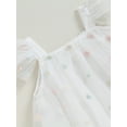thumbnail image 6 of Liacowi Toddler Baby Girl Princess Dress Fly Sleeve Square Neck Tulle Tutu A-line Dress Summer 3D Flower/Butterfly Party Dress 6M-5T, 6 of 9