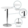 thumbnail image 2 of Bowery Hill Wood/Chrome Swivel Round Adjustable Bar Table in White, 2 of 3
