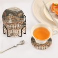 thumbnail image 3 of Yayeee 6 PCS Drink Coasters with Holder Set Woven Absorbent Round Tabletop Hot Pad, Halloween Pumpkin, 3 of 7