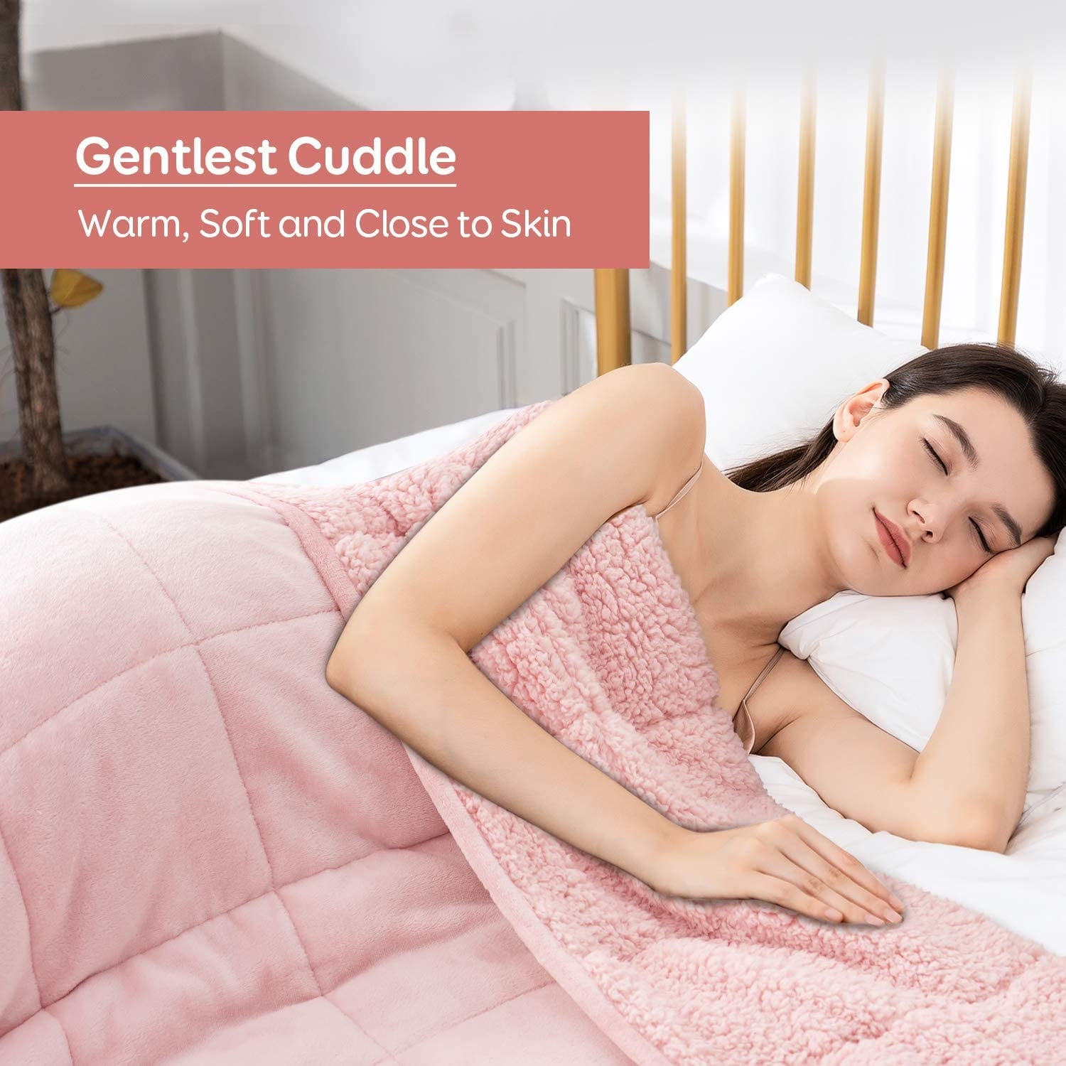 Weighted Blanket Twin Size 12lbs 48x72 inches Ultra Plush and Warm Weighted Blanket for Bed and Sofa Twin Size Pink