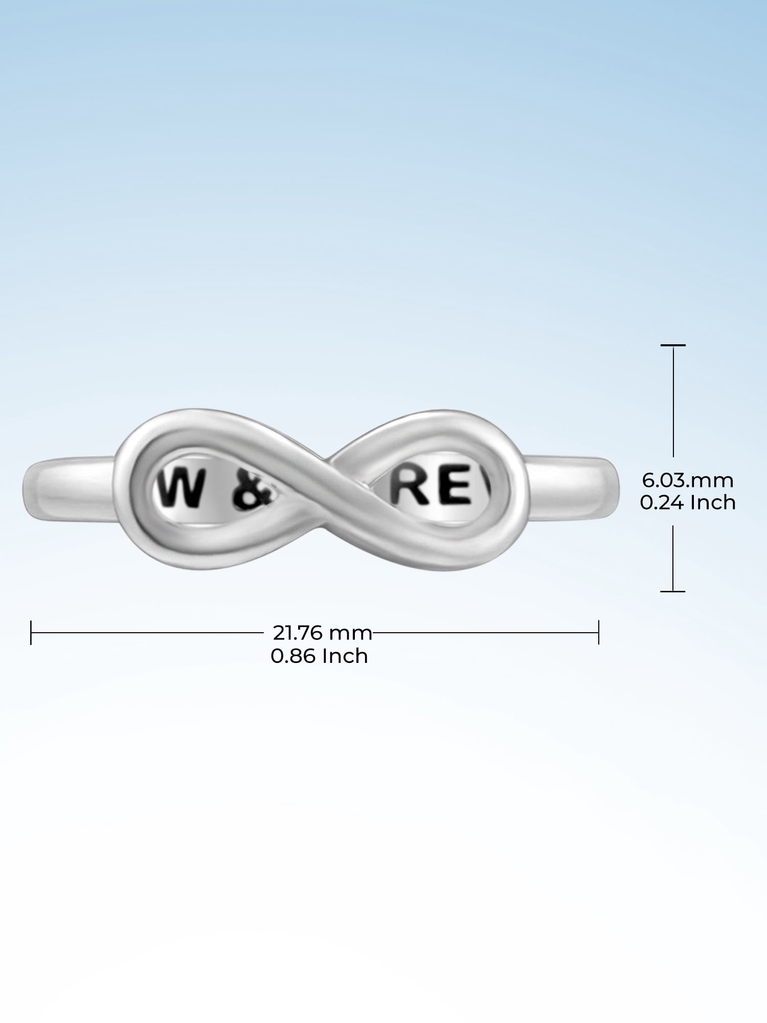 JewelersClub 0.925 Sterling Silver Infinity Friendship Ring for Women | Personalized Now & Forever Eternity Knot Symbol Band